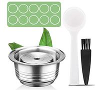 CAPMESSO Stainless Steel Reusable Coffee Capsule, Metal Refillable Coffee Pod Compatible with Nespresso Vertuoline GCA1/ENV135/ENV150/BNV420 (8OZ(Coffee Cup)+10 Silicone Rings)