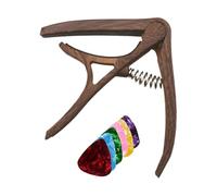 Capo for Acoustic Guitar, Guitar Capo Guitars with Plectrums, Capodasta for Ukulele, Western Guitar, Electric Guitar, Electric and Bass Guitars, Portable Adjustable Clip, Precise Performance