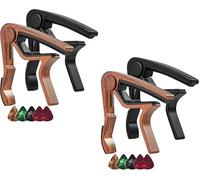 Capo For Acoustic Guitar, Single Handed Capo With Aluminum Alloy Wood Grain,Capo Guitar Capo Rosewood Capo with Guitar Tuner (4pcs)