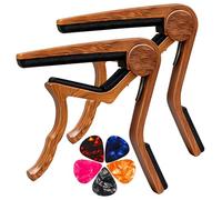 Capo Guitar Capo for Acoustic and Electric Guitars acoustic guitar capo,capo for acoustic guitar 6 string- 2 Packs with 5 Picks (Wood)