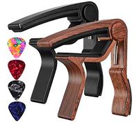Capo Guitar Capo Rosewood Color Capo Black Capo 2-Pack Guitar Capos for Acoustic,Electric,Ukulele and Bass(1Rosewood+1 Black)
