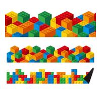 Capoda 24 Pcs Building Block Magnetic Bulletin Board Border 1.97 x 11.81 Inches Colorful Classroom Borders for Back to School Bulletin Board Chalkboard School Office Home Wall Decor (Irregular)