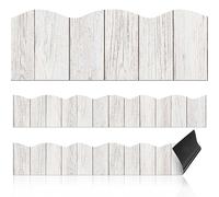 Capoda 24 Pcs Magnetic White Wood Classroom Bulletin Board Border Straight Border Trim Scalloped Magnetic Border Strips for Whiteboards Chalkboard Home Office School Decoration Teachers