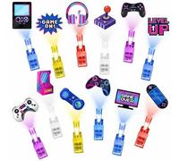 Capoda 36 Pcs Video Game Party Favors LED Finger Lights with Controller Arcade Design Gamer Gifts for Birthday Glow in The Dark Flashlight Supplies for Esports Events Retro 80s 90s Theme Prize Rewards