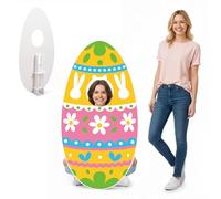 Capoda Easter Face in a Hole Photo Booth Props Life Size Egg Stand-in Stand-Up Cardboard Cutout 47.2 inch Happy Easter Day Face Yard Sign Photography Decorations for Spring Home Outdoor Decor (Egg)