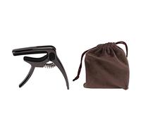 Capodaster for Guitar, Metal Guitar Capodaster Capodaster Kapo for Guitar, Electric Guitar, Acoustic Guitar, Concert, Bass, Ukulele, One-hand Triggers (Black plated)