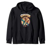 Capoeira Martial Arts Silhouettes Design Zip Hoodie