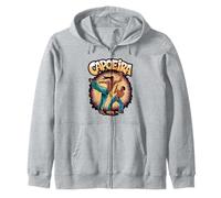 Capoeira Martial Arts Silhouettes Design Zip Hoodie