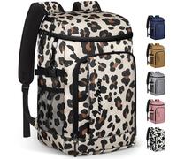 Capolo Cooler Backpack Insulated Waterproof for Women Men, Leak Proof Backpack Coolers Thermal Bag Soft Travel Cooler Bag Portable Ice Chest Lunch Backpack for Camping Picnic(Leopard,36 Cans)