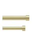 Umbra Cappa 1” Adjustable Double Curtain Rod for Windows - 36 to 66” Drapery Rod, Brass