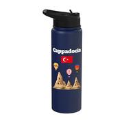 Cappadocia Turkish Souvenir Hot air Balloon Turkey Flag Stainless Steel Insulated Water Bottle