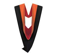 Cappe Diem Master Graduation Deluxe Hood (MBA, M.Ed, M.Sc, and various Masters), Orange-red/Black, 42" Master's Standard