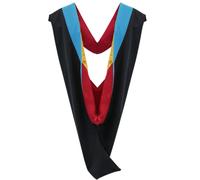 Cappe Diem Master Graduation Deluxe Hood (Nursing, Social Work, Theology, MBA, M.Ed, M.Sc.) Apricot Salmon Peacock (Peacock-Red/Gold)