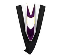 Cappe Diem Master Graduation Deluxe Hood (Nursing, Social Work, Theology, MBA, M.Ed, M.Sc.) Apricot Salmon Peacock, White-purple/Gold, 42" Master's Standard