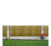 Capped Feather Edge Pack of 4 6x2ft (W: 6ft x H: 2ft) Decorative Pressure-Treated Fully Framed Garden Fence Panel Closeboard Style Overlapping Boards Rough Sawn Width 1828mm x Height: 600mm