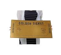 Cappstan UK Extra Large Golden Ticket - Write Any Message on Giant 58cm Width - Perfect for Corporate or Charity Events - Double Sided Gold - Large Blank Cheque - 1pc