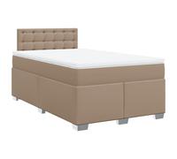 (cappuccino, 120 x 190 cm) vidaXL Box Spring Bed with Mattress Bedroom Bed Frame Bed Base Faux Leather