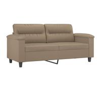 Cappuccino 2 Seater Outdoor Sofa Relaxing Armchair for Small Spaces Faux Leather 140 cm Perfect for Waiting Rooms Studios and Bedrooms.