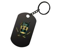 Cappuccino Assassino Italian Brainrot Funny Meme Stainless Steel Dog Tag Keychain Keytag Bag Charm