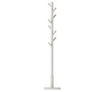 (Cappuccino Beige) Coat Rack, Solid Wood Coat Stand, Free Standing Hall Coat Tree with 8 Hooks for Coats