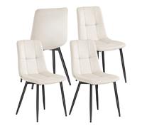 (Cappuccino beige) Velvet Dining Chairs, Upholstered Kitchen Chairs, Adjustable Feet, Modern Metal Frame, Supports up to 120 kg Each
