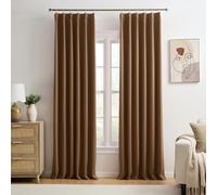 Cappuccino Brown Curtains 40x102 Inches Long 2 Panels Set, Pinch Pleated Thermal Insulated Blackout Room Darkening Curtain for Living Room,Window Draperies with Hooks