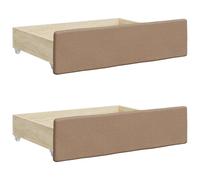 vidaXL Bed Drawers 2 pcs - Mobile Under-Bed Storage in Faux Leather and Engineered Wood - Cappuccino Color - Ideal for Bedroom Space Optimization