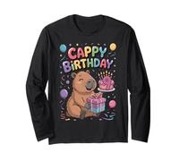 Cappy 9th Birthday Capybara Lover Cute Party Girls Boys Long Sleeve T-Shirt