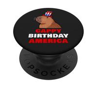 Cappy Birthday America 250 Years Cute Capybara American PopSockets Adhesive PopGrip