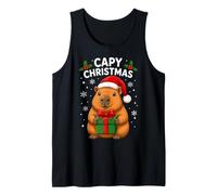Cappy Christmas Cute Santa Hat Capybara Tank Top