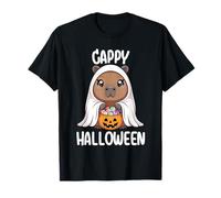 Cappy Halloween Kawaii Capybara Ghost Kids Women T-Shirt
