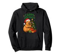 Cappy Holidays Cute Christmas Tree Capybara Pullover Hoodie