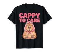 Cappy to Care Babushka Capybara Wholesome Kindness Humor T-Shirt