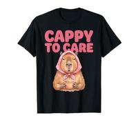 Cappy to Care Babushka Capybara Wholesome Kindness Humor Value Graphic T-Shirt