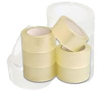 Capra Falconeri 6x (48mm x 92M) Clear Parcel Packing Tape Sellotape - Strong Cellotape Packaging Rolls for Boxes, Moving House, Secure Sealing & All-Purpose Use