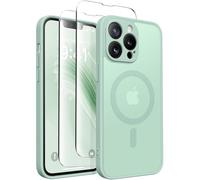 CAPRARO Magnetic for iPhone 13 Pro Max Case, [Compatible with MagSafe] [Full Camera Protection] [13FT Drop Protection] Shockproof Protective Slim Translucent Matte Phone Case, Mint Green