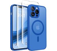 CAPRARO Magnetic for iPhone 13 Pro Max Case, [Compatible with MagSafe] [Full Camera Protection] [13FT Drop Protection] Shockproof Protective Slim Translucent Matte Phone Case, Klein Blue