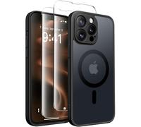 CAPRARO Magnetic for iPhone 13 Pro Max Case, [Compatible with MagSafe] [Full Camera Protection] [13FT Drop Protection] Shockproof Protective Slim Translucent Matte Phone Case, Black