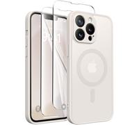 CAPRARO Magnetic for iPhone 13 Pro Max Case, [Compatible with MagSafe] [Full Camera Protection] [13FT Drop Protection] Shockproof Protective Slim Translucent Matte Phone Case, Stone