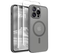CAPRARO Magnetic for iPhone 13 Pro Max Case, [Compatible with MagSafe] [Full Camera Protection] [13FT Drop Protection] Shockproof Protective Slim Translucent Matte Phone Case, Deep Grey