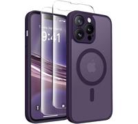 CAPRARO Magnetic for iPhone 13 Pro Max Case, [Compatible with MagSafe] [Full Camera Protection] [13FT Drop Protection] Shockproof Protective Slim Translucent Matte Phone Case, Deep Purple