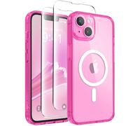 CAPRARO Magnetic for iPhone 14 Case, [Compatible with MagSafe] [Full Camera Protection] [14FT Drop Protection] Shockproof Protective Slim Translucent Matte Phone Case iPhone 14, Clear Neon
