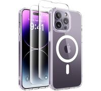 CAPRARO Magnetic for iPhone 14 Pro Case, [Compatible with MagSafe] [Full Camera Protection] Shockproof Protective Slim Translucent Matte Phone Case iPhone 14 Pro Case,Clear