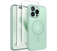 CAPRARO Magnetic for iPhone 14 Pro Case, [Compatible with MagSafe] [Full Camera Protection] Shockproof Protective Slim Translucent Matte Phone Case iPhone 14 Pro Case,MintGreen