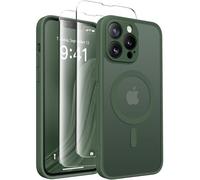 CAPRARO Magnetic for iPhone 14 Pro Case, [Compatible with MagSafe] [Full Camera Protection] Shockproof Protective Slim Translucent Matte Phone Case iPhone 14 Pro Case,DeepGreen