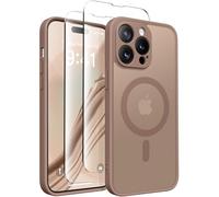 CAPRARO Magnetic for iPhone 14 Pro Max Case, [Compatible with MagSafe] [Full Camera Protection] [14FT Drop Protection] Shockproof Protective Slim Translucent Matte Phone Case,Brown