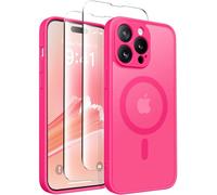 CAPRARO - Magnetic iPhone 14 Pro Case Compatible with MagSafe Full Camera Protection Shockproof Slim Translucent Matte Case for iPhone 14 Pro 6.1 inch Pink