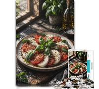 Caprese Salad with Fresh Basil Colourful Jigsaw Puzzle for Adults, 500 PCS