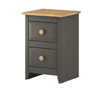 Capri 2 Drawer Petite Bedside Cabinet Core Products Dark Grey One Size