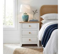 Core Products Felka 3 Drawer Bedside Cabinet, White